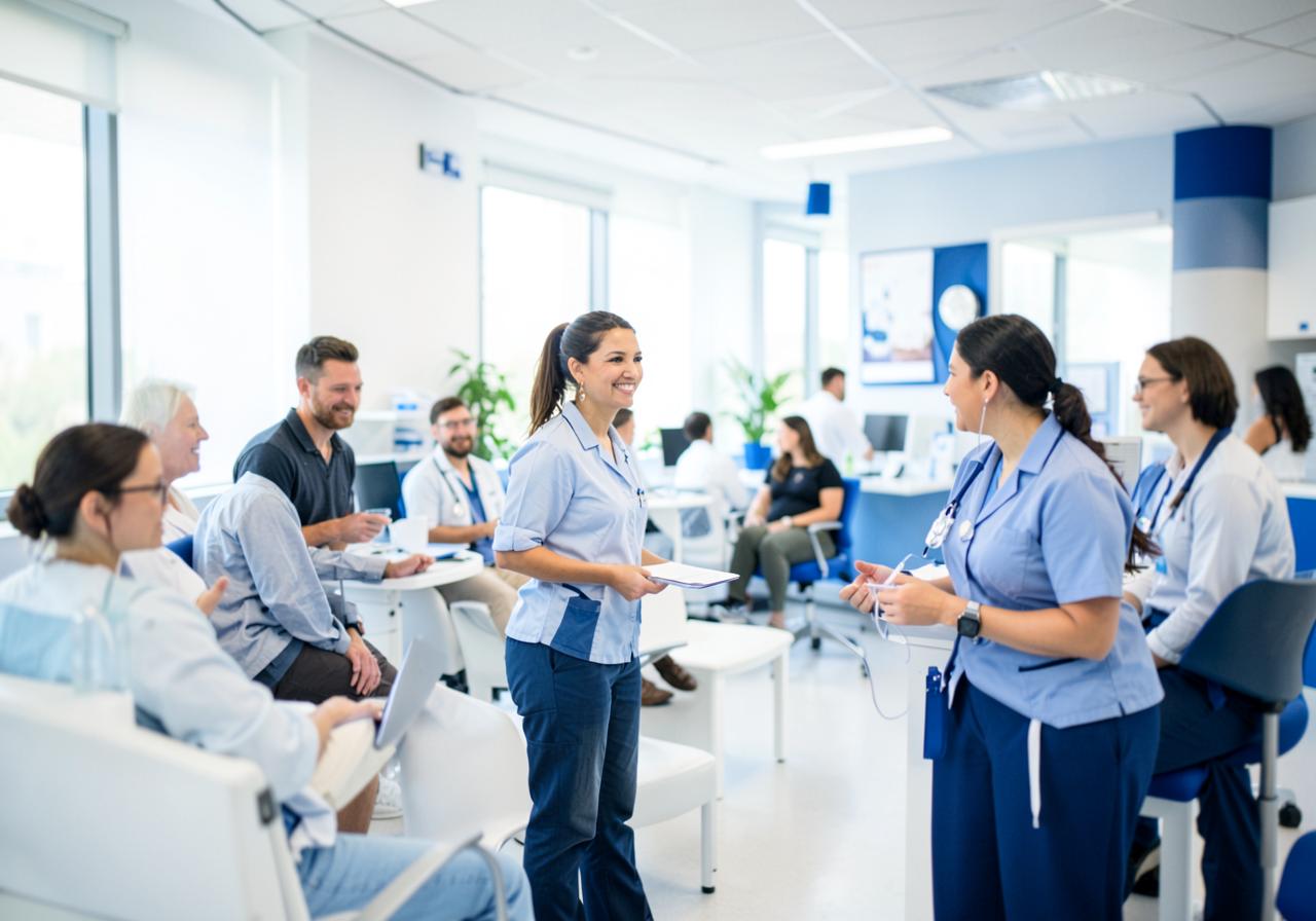 Participants meeting the care team in the Focused Medical Research clinic